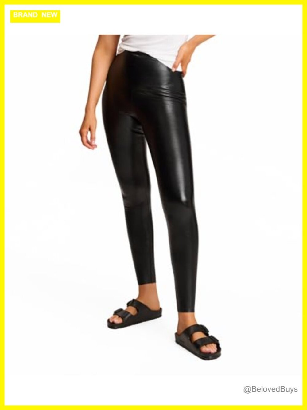 Sculpting Faux Leather Leggings with Four-Way Stretch and Raw-Cut Finish